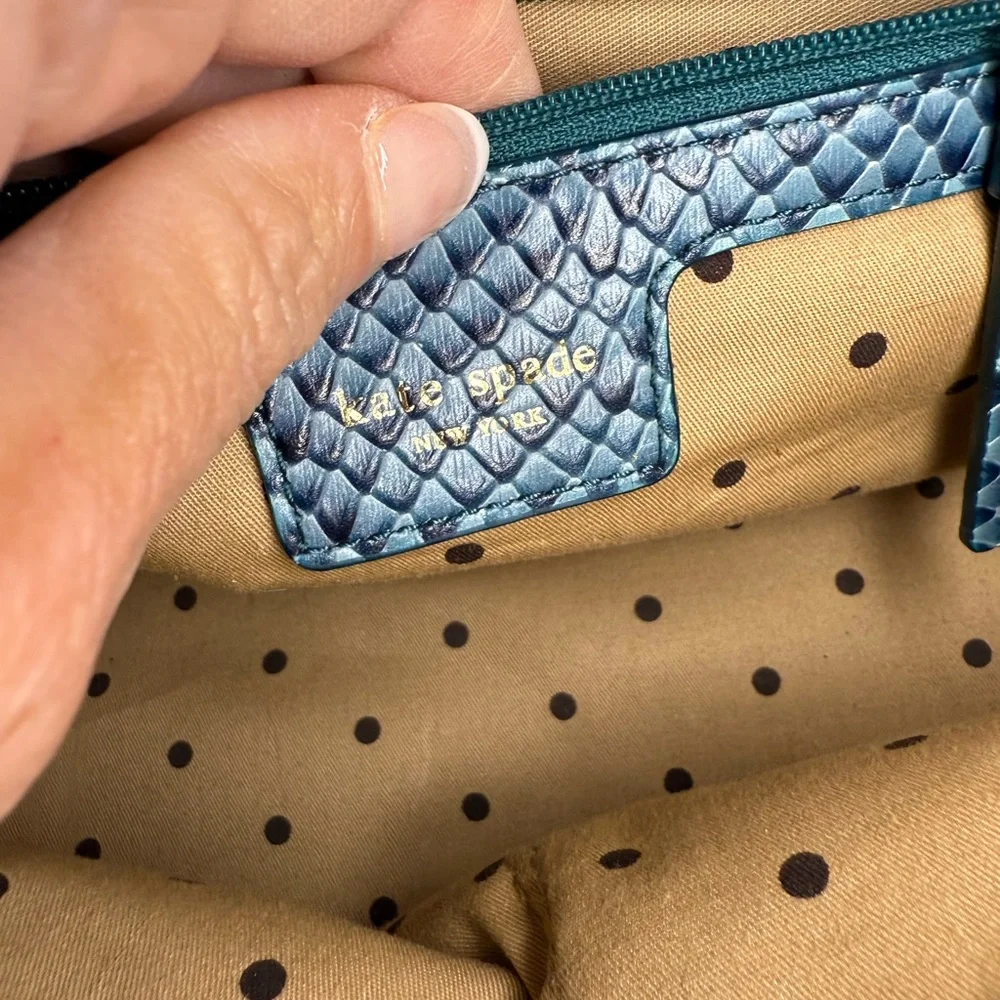 Kate Spade Black mini Tote with Teal Accents